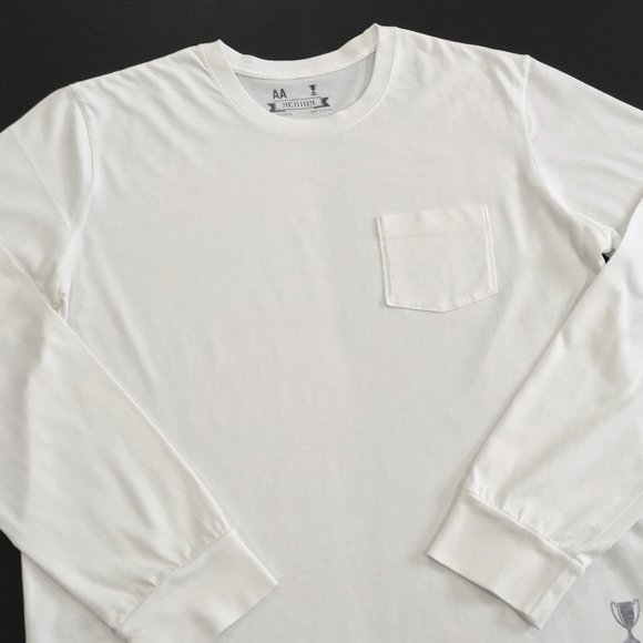 Double A • Solid Long Sleeve Fine Cotton Top Shirt - Picture 4 of 9